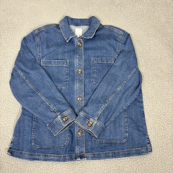 LC Lauren Conrad Blue Striped Jean Jacket - Picture 13 of 15